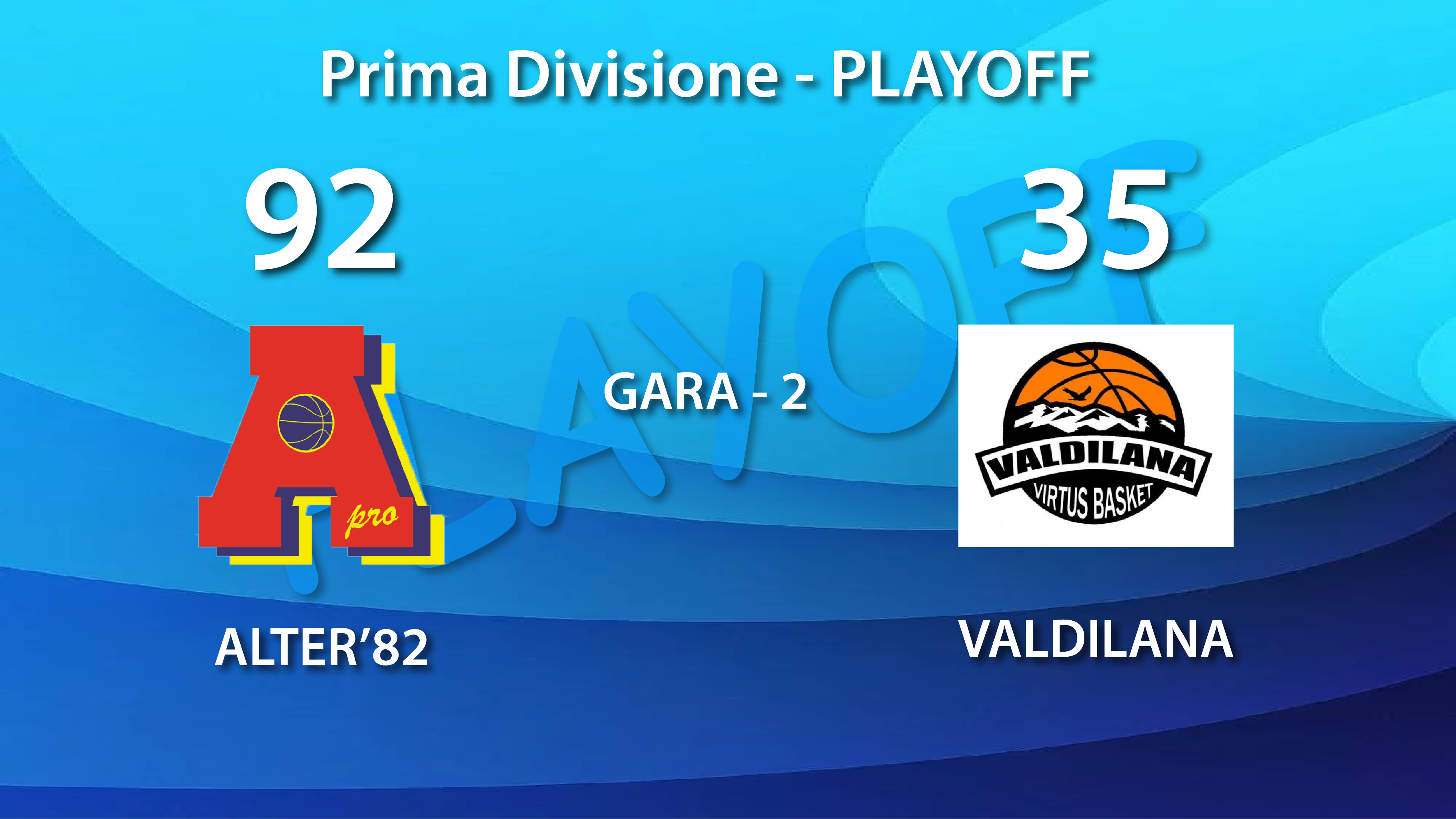 Prima Divisione quarti di finale: gara-2 passa il turno Alter’82 che vince con Valdilana