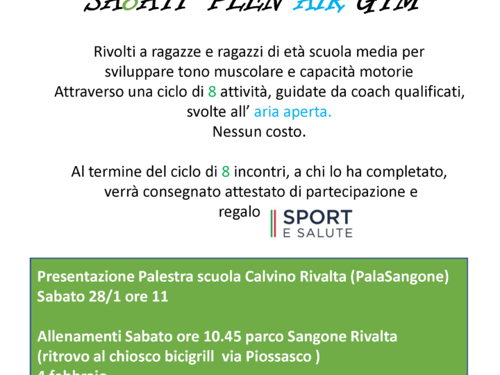 Progetto Sport nei Parchi rivolto ai ragazze/i dal  2009-2011.  Appuntamento il 4 febbraio 2023 al Parco Sangone.